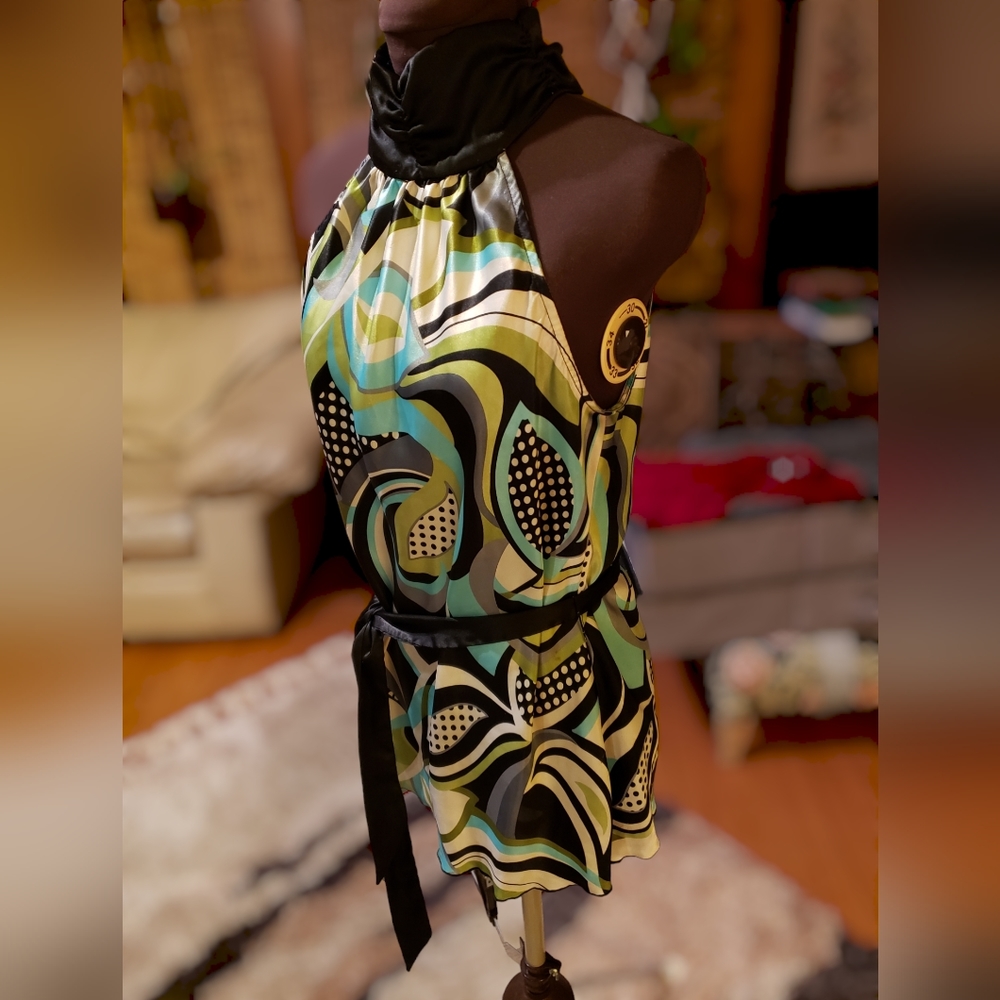 3 / $22 Heart and Soul silky high-neck halter L - Picture 3 of 15